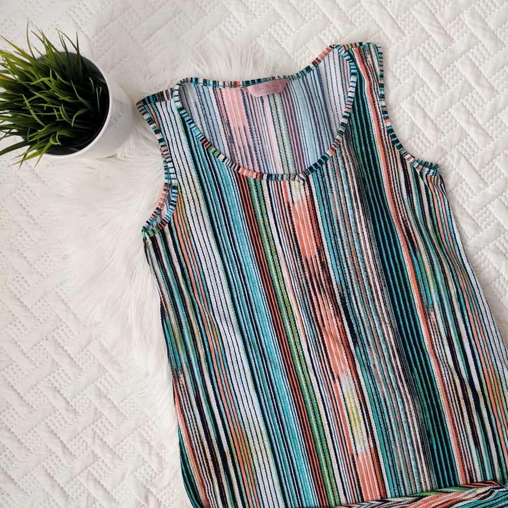{SJS} Striped Colorful Midi Dress - Picture 2 of 4